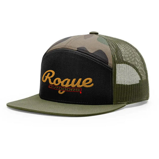 Rogue 7 Panel Camo/Orange Blood Drip Hat